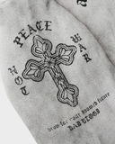  Áo Khoác [Unisex] Badblood - [w-hde25-043] PEACE NOT WAR Hooded Zip-Up Dusty White 