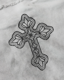  Áo Khoác [Unisex] Badblood - [w-hde25-043] PEACE NOT WAR Hooded Zip-Up Dusty White 