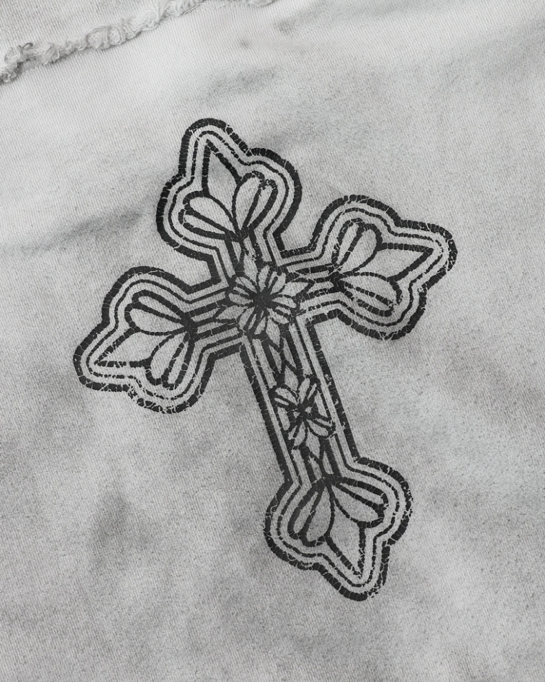  Áo Khoác [Unisex] Badblood - [w-hde25-043] PEACE NOT WAR Hooded Zip-Up Dusty White 