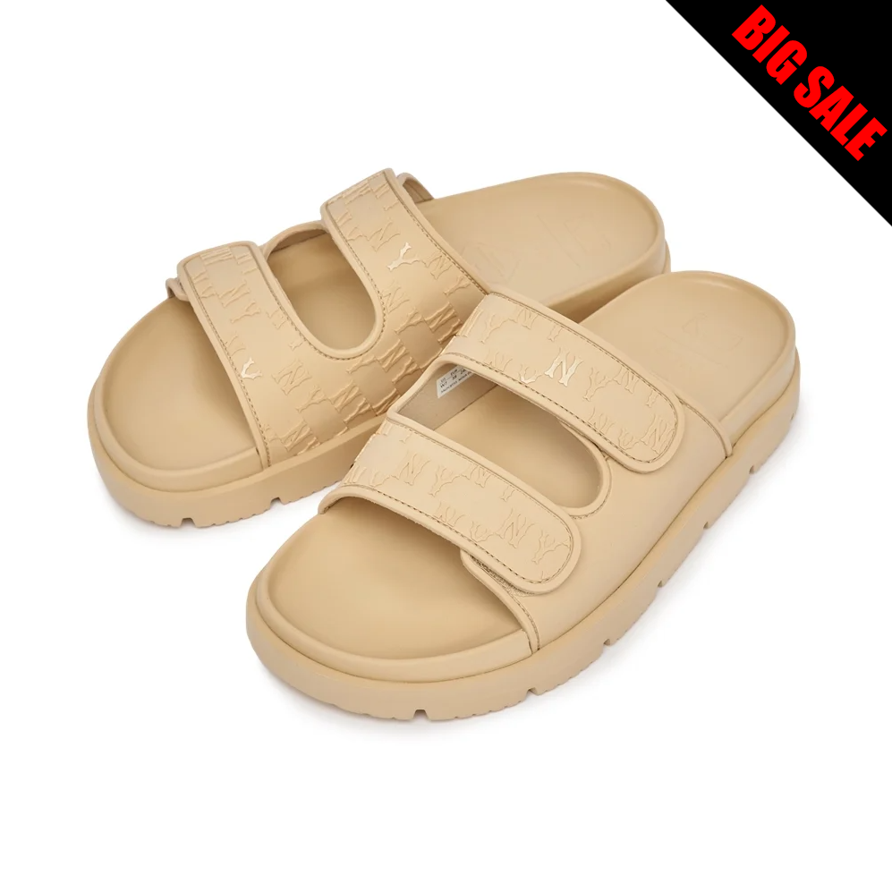  Dép MLB Chunky Bouncer Two Strap LA Dodgers Sand - 3ALPCBT33-50SAL 