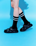  Giày Sandal MLB Chunky Diamond Monogram New York Yankees Black - 3ASDCSD33-50BKS 