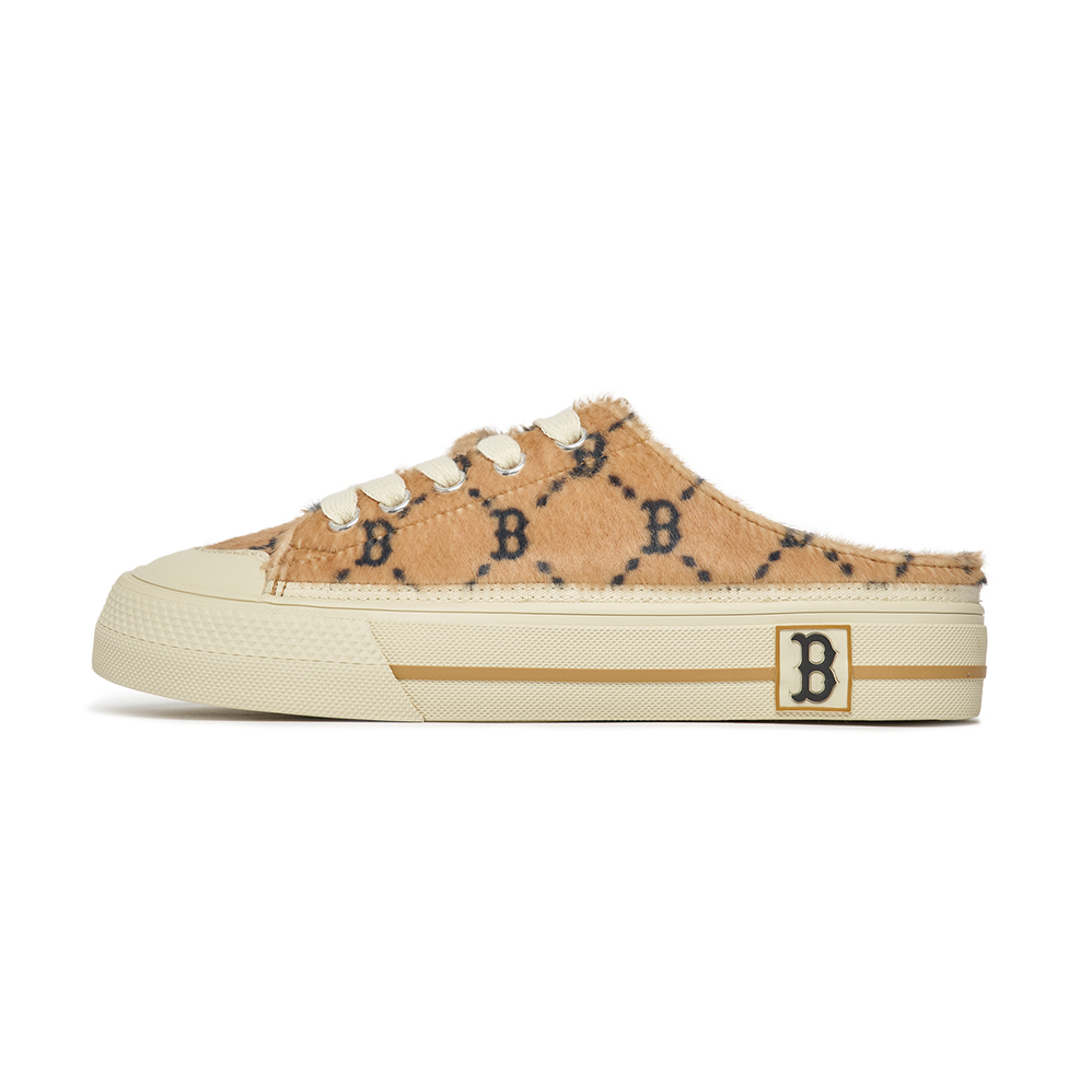  Giày MLB Playball Mule Fur Diamond Monogram Boston Beige - 3AMUUFS26-43BGD 