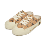  Giày MLB Playball Mule Fur Diamond Monogram Boston Beige - 3AMUUFS26-43BGD 