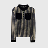  Áo Thun Polo Dài Tay [Unisex] Badblood - [w-tee25-187] Vintage Jersey Blue 