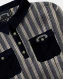  Áo Thun Polo Dài Tay [Unisex] Badblood - [w-tee25-187] Vintage Jersey Blue 