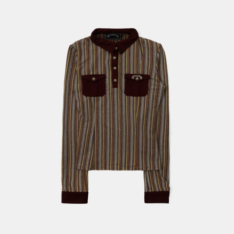 Áo Thun Polo Dài Tay [Unisex] Badblood - [w-tee25-186] Vintage Jersey Burgundy