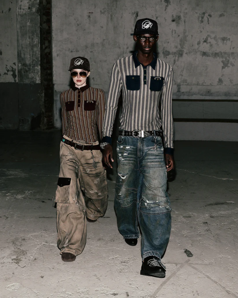  Áo Thun Polo Dài Tay [Unisex] Badblood - [w-tee25-187] Vintage Jersey Blue 