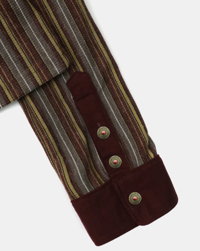  Áo Thun Polo Dài Tay [Unisex] Badblood - [w-tee25-186] Vintage Jersey Burgundy 