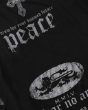  Áo Thun Dài Tay [Unisex] Badblood - [w-tee25-148] PEACE NOT WAR Dusty Black 