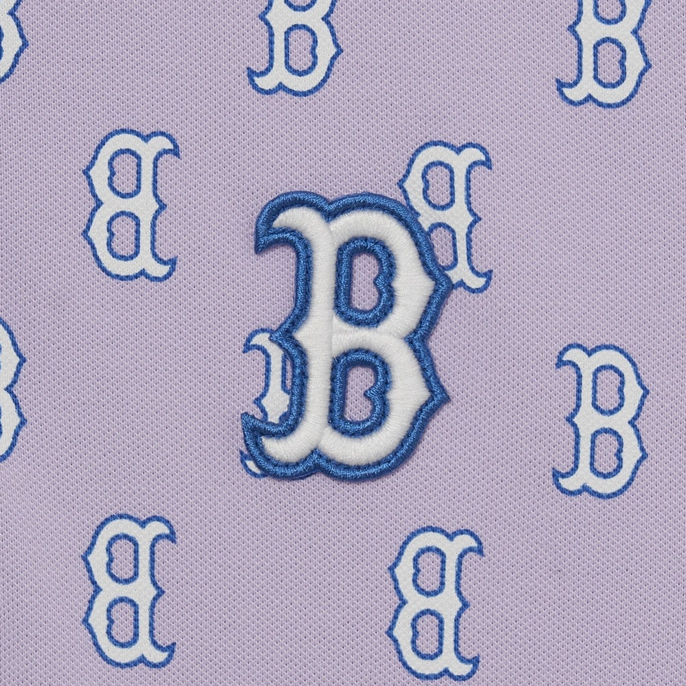  Áo Polo MLB - Women's Classic Monogram Full Board Boston Lavender - 3FPQM0233-43LDL 