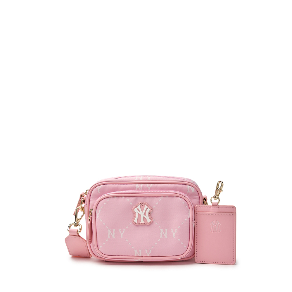  Túi MLB Diamond Monogram Camera Bag New York Yankees Pink - 7ACRMD45N-50PKL 