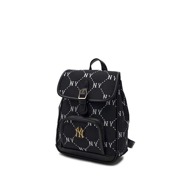 Balo MLB Korea - Dia Monogram Mini Backpack New York Yankees Black - 7ABKMD45N-50BKS