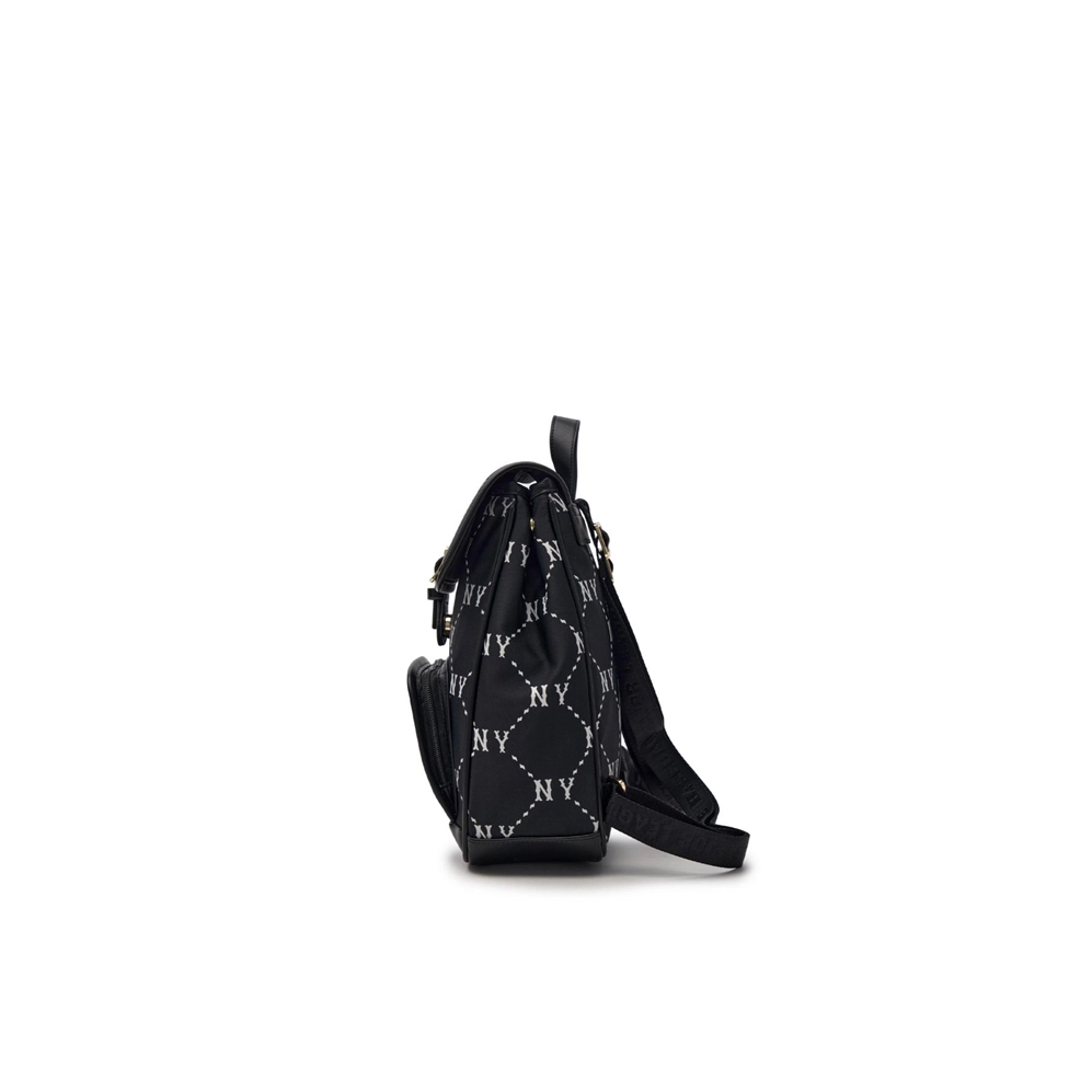  Balo MLB Korea - Dia Monogram Mini Backpack New York Yankees Black - 7ABKMD45N-50BKS 