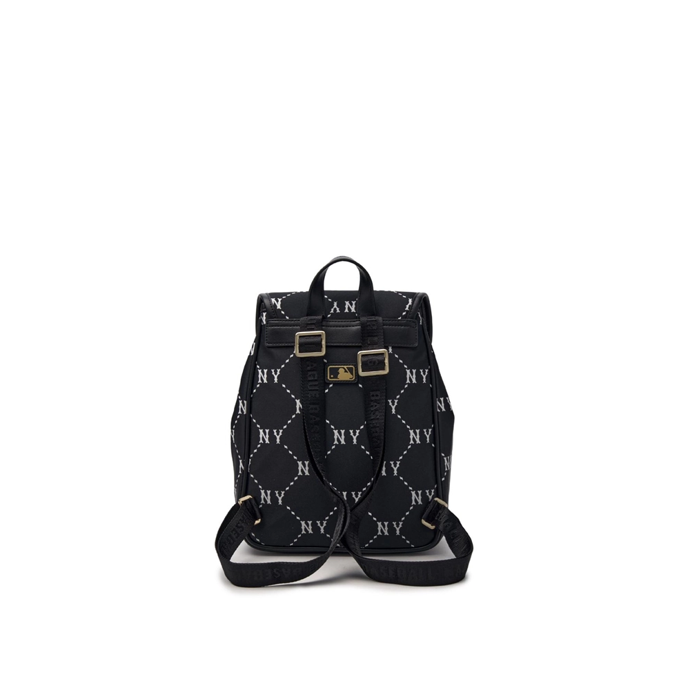  Balo MLB Korea - Dia Monogram Mini Backpack New York Yankees Black - 7ABKMD45N-50BKS 
