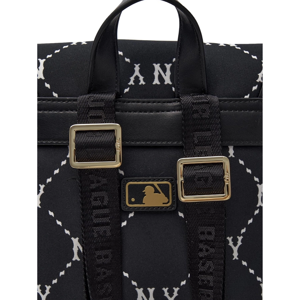  Balo MLB Korea - Dia Monogram Mini Backpack New York Yankees Black - 7ABKMD45N-50BKS 