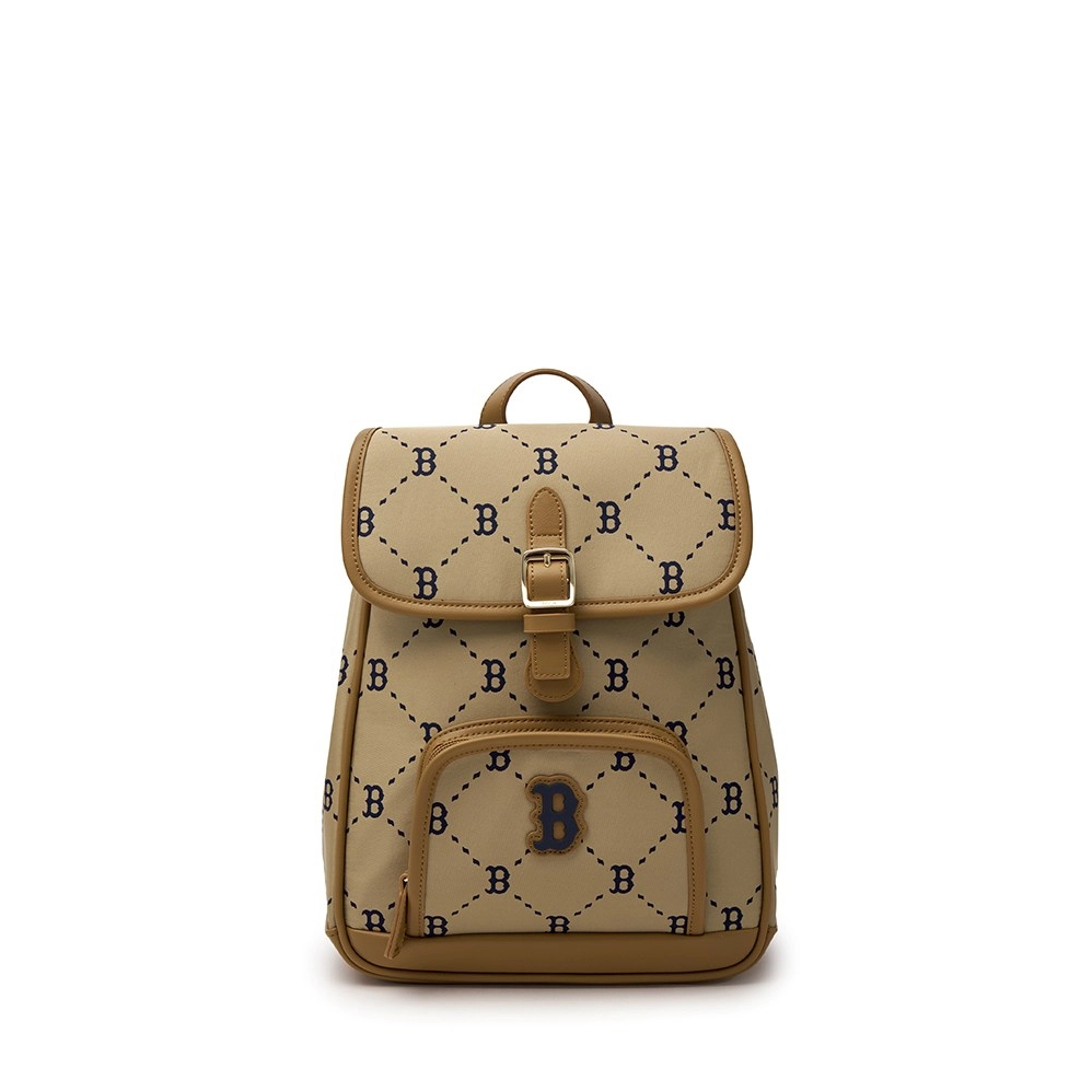  Balo MLB Korea - Dia Monogram Mini Backpack Boston Beige - 7ABKMD45N-43BGS 
