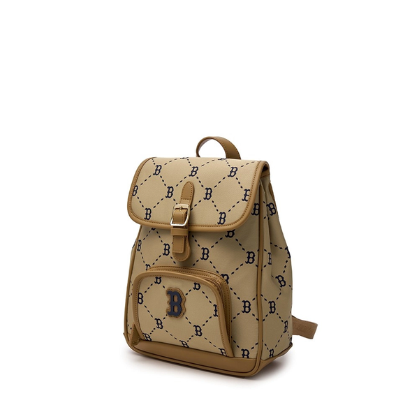 Balo MLB Korea - Dia Monogram Mini Backpack Boston Beige - 7ABKMD45N-43BGS