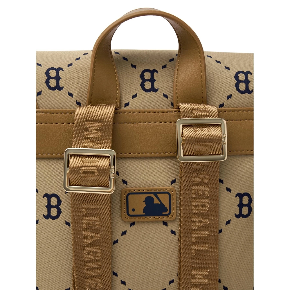  Balo MLB Korea - Dia Monogram Mini Backpack Boston Beige - 7ABKMD45N-43BGS 