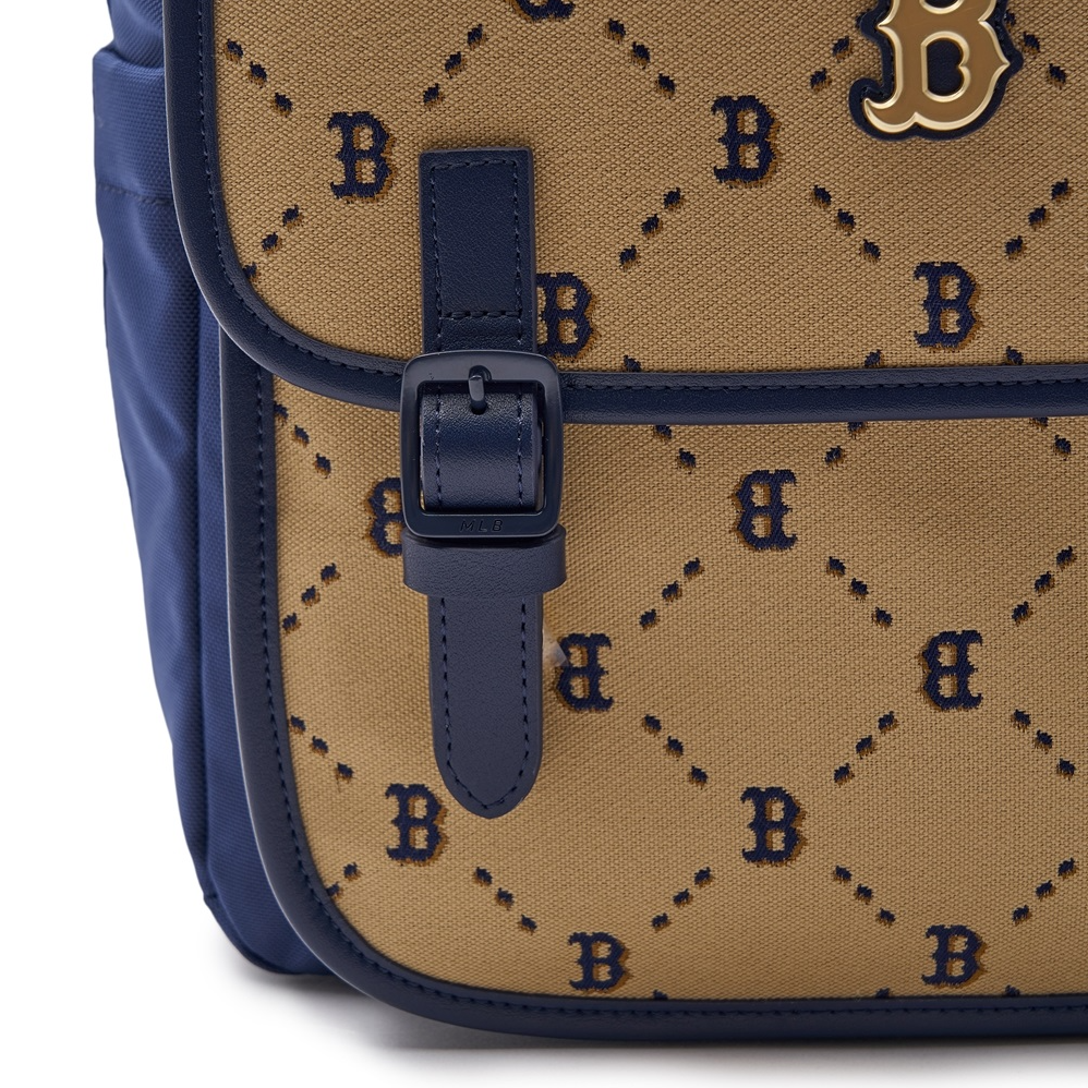  Balo MLB Korea - Diamond Monogram Jacquard Cute Bear Boston Beige - 7ABKMD24N-43BGS 