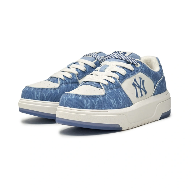  Giày MLB Korea Chunky Liner Denim Mono SL New York Yankees Blue - 3ASXM016N-50BLD 