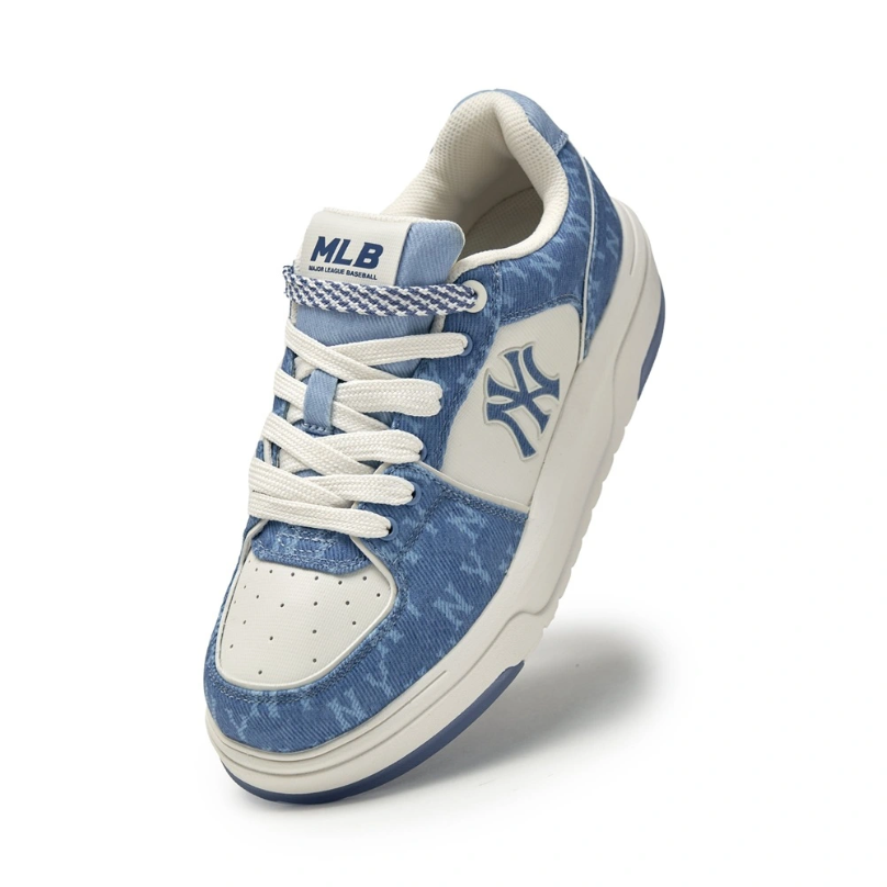  Giày MLB Korea Chunky Liner Denim Mono SL New York Yankees Blue - 3ASXM016N-50BLD 