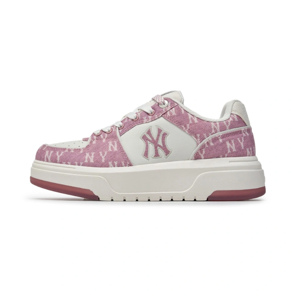 Giày MLB Korea Chunky Liner Denim Mono SL New York Yankees Pink - 3ASXM016N-50PKS