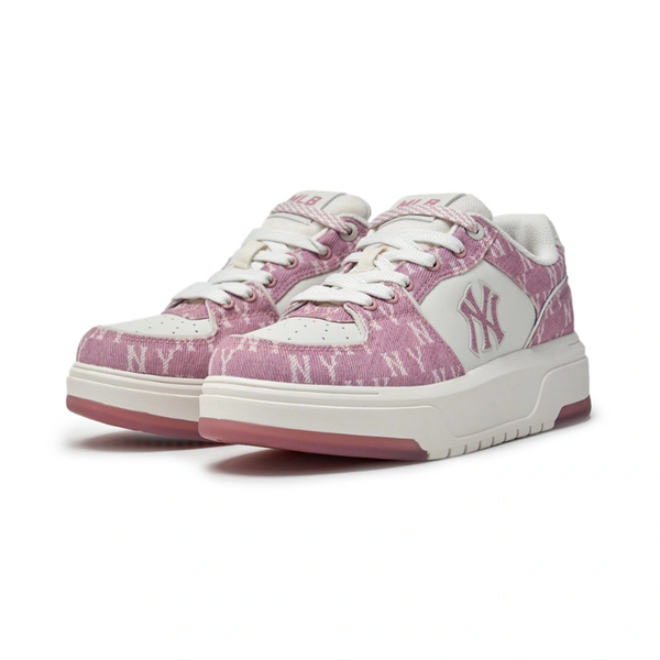 Giày MLB Korea Chunky Liner Denim Mono SL New York Yankees Pink - 3ASXM016N-50PKS