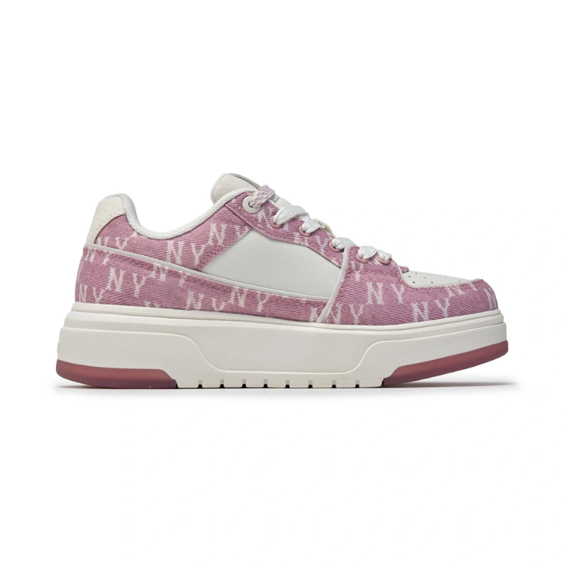  Giày MLB Korea Chunky Liner Denim Mono SL New York Yankees Pink - 3ASXM016N-50PKS 