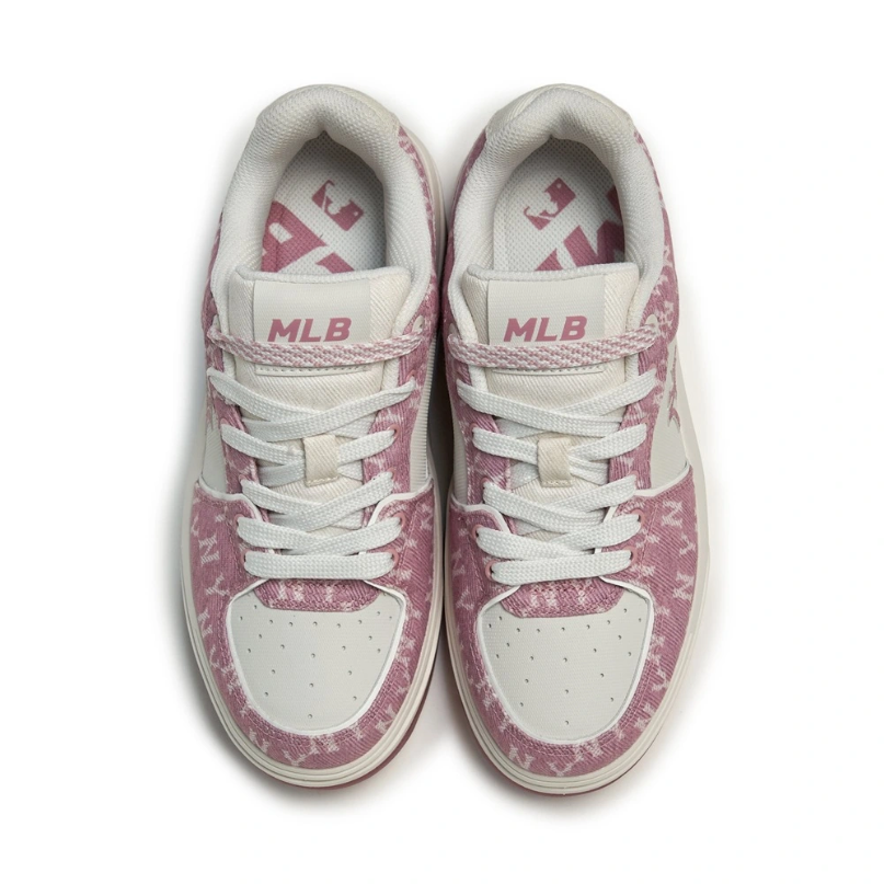  Giày MLB Korea Chunky Liner Denim Mono SL New York Yankees Pink - 3ASXM016N-50PKS 