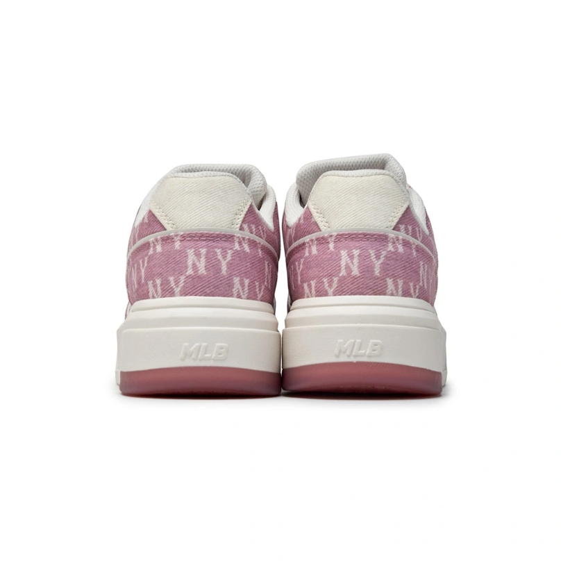  Giày MLB Korea Chunky Liner Denim Mono SL New York Yankees Pink - 3ASXM016N-50PKS 