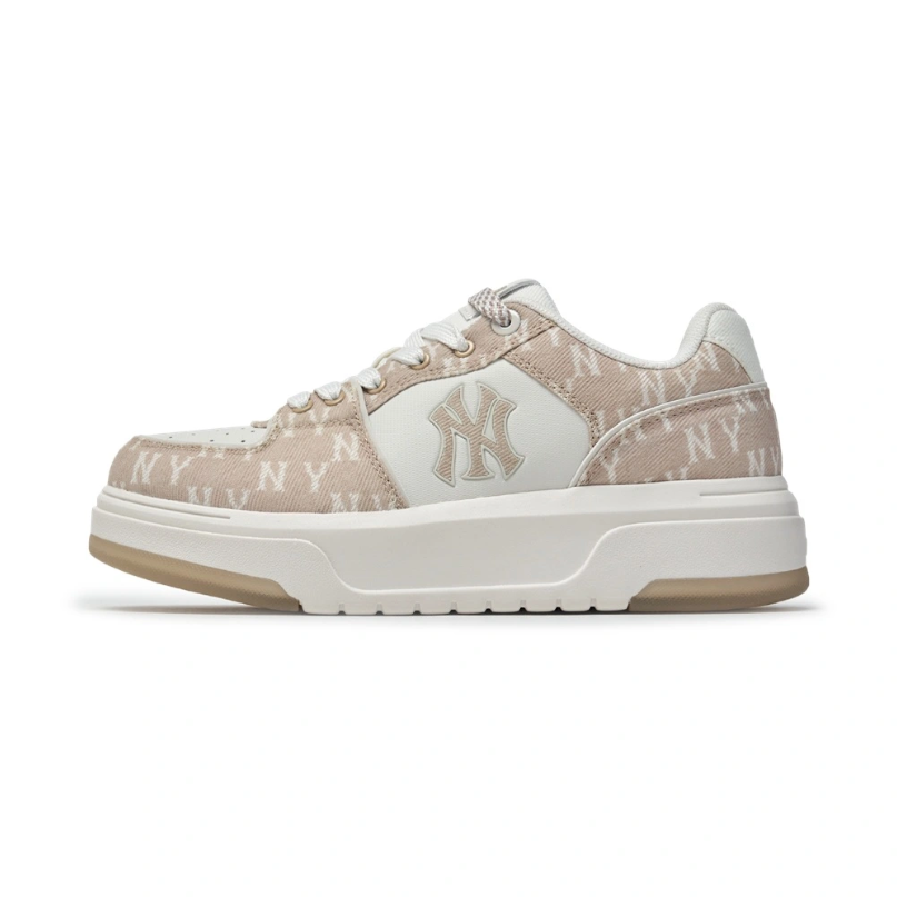  Giày MLB Korea Chunky Liner Denim Mono SL New York Yankees Cream - 3ASXM016N-50CRS 