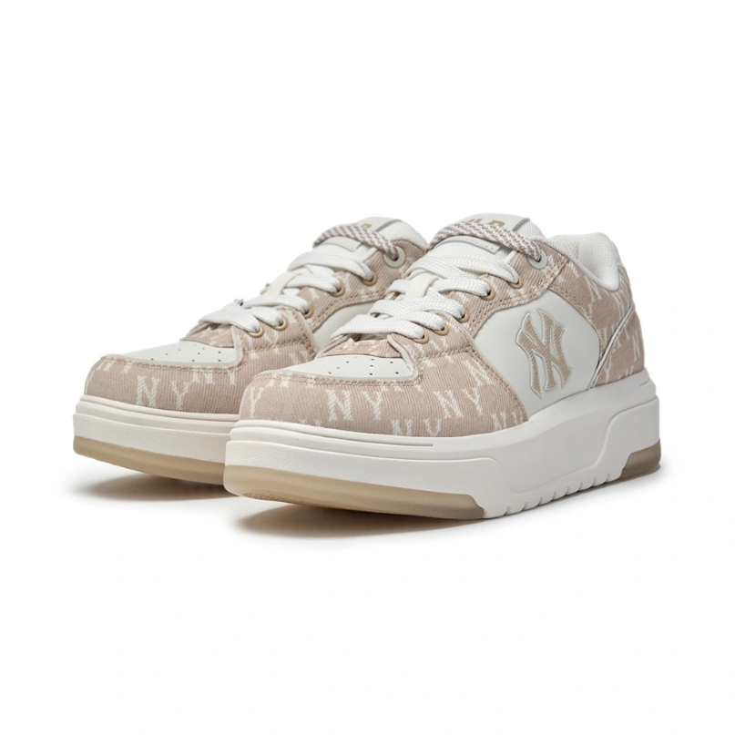  Giày MLB Korea Chunky Liner Denim Mono SL New York Yankees Cream - 3ASXM016N-50CRS 