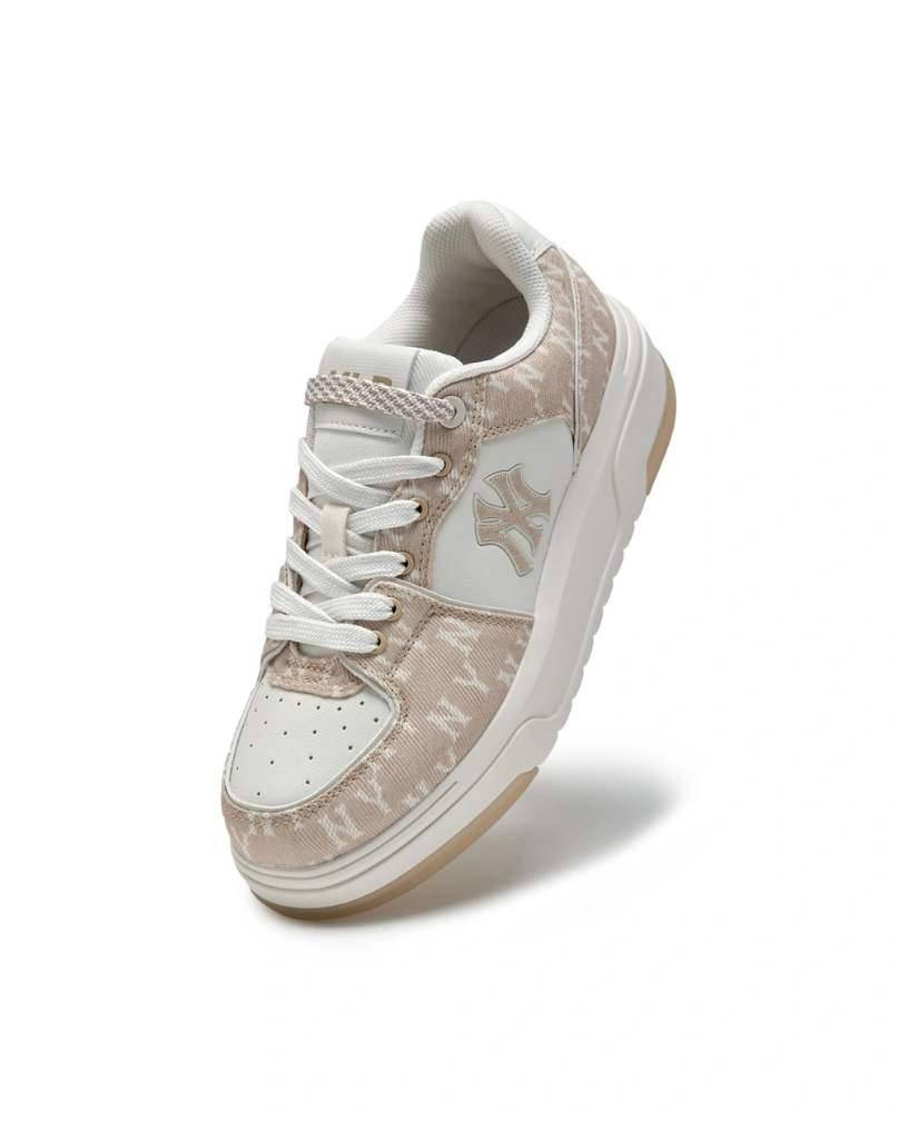  Giày MLB Korea Chunky Liner Denim Mono SL New York Yankees Cream - 3ASXM016N-50CRS 
