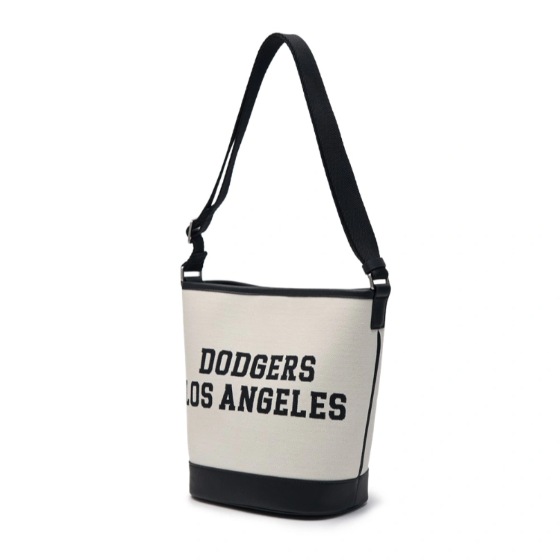  Túi MLB Korea - Varsity Jacquard Bucket Bag LA Dodgers Cream - 3ABMS024N-07CRM 