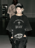  Áo Thun [Unisex] Badblood - [w-tee25-151] PEACE NOT WAR Dusty Black 
