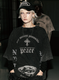  Áo Thun [Unisex] Badblood - [w-tee25-151] PEACE NOT WAR Dusty Black 