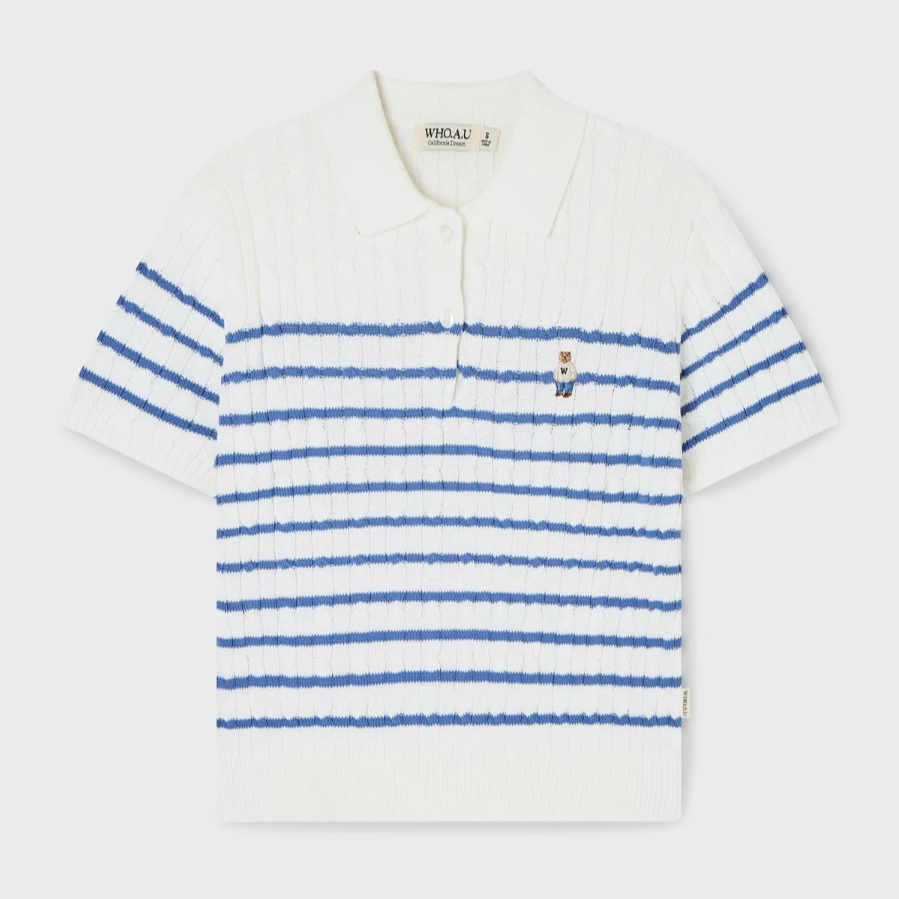  Áo Len WHOAU [Nữ] - Steve Collar Cable Sweater - WHKAG2423F 
