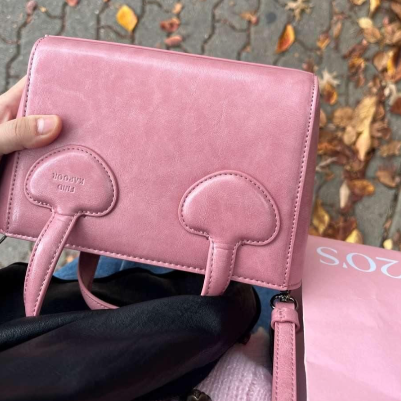  Túi Xách FindKapoor Korea - Heart Tote Bag 18 Crinkled - Pink 