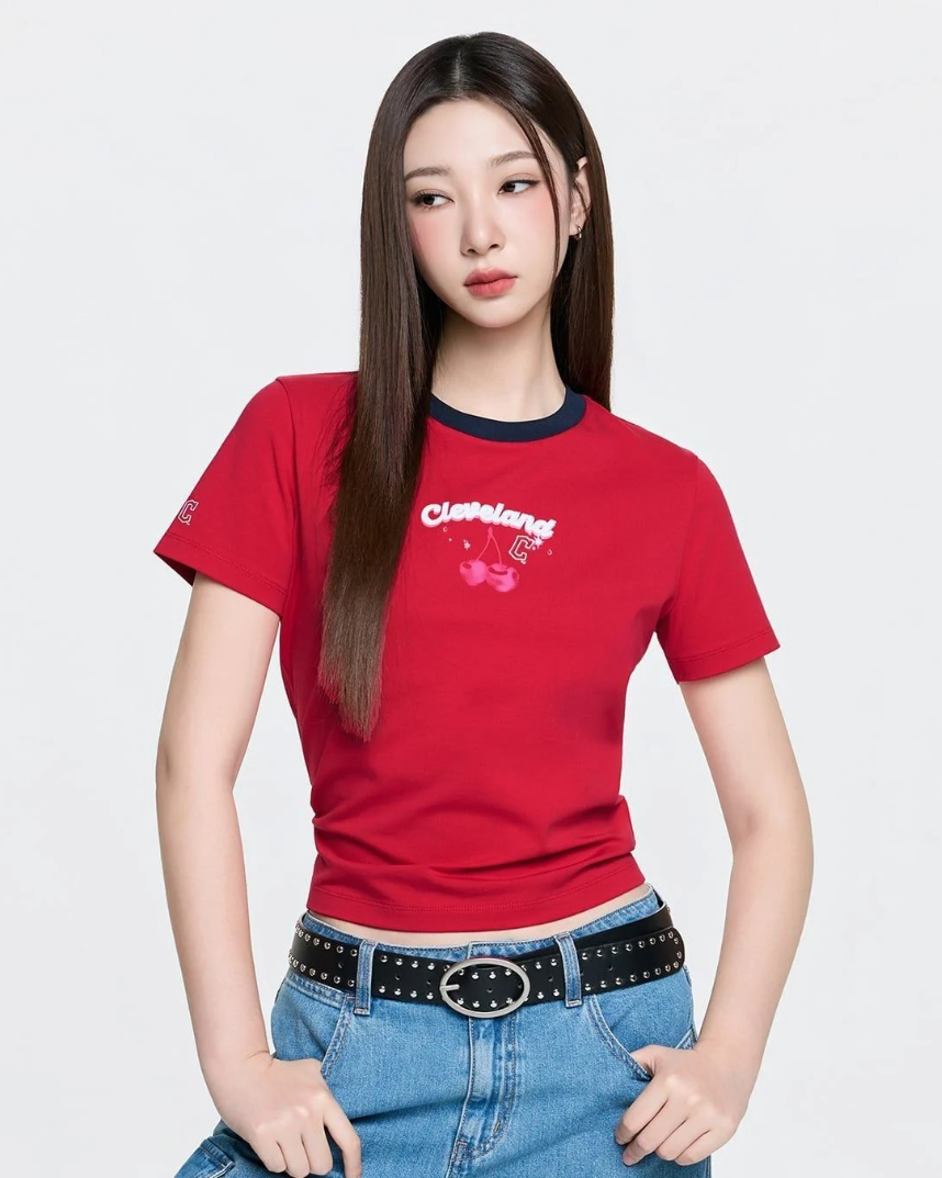  Áo Thun Semi-Crop MLB [Nữ] Summer Fruits Lifestyle - 3FTSN6363-45RDN 