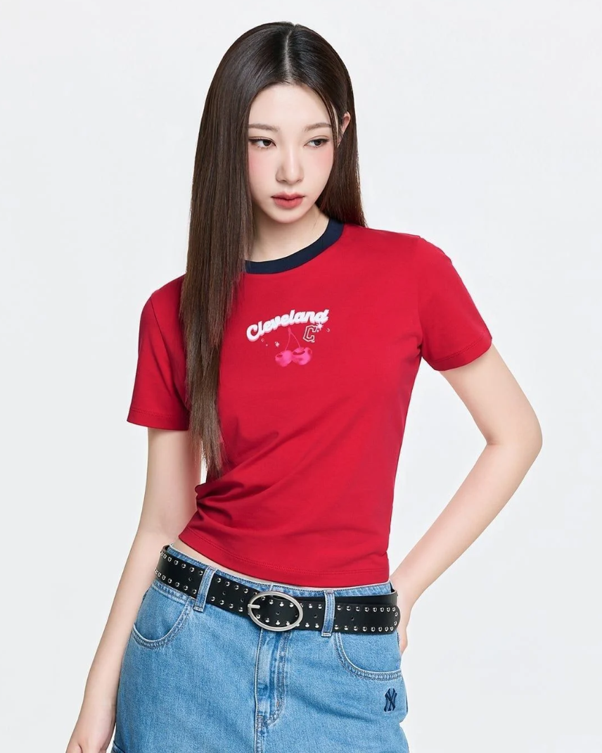  Áo Thun Semi-Crop MLB [Nữ] Summer Fruits Lifestyle - 3FTSN6363-45RDN 