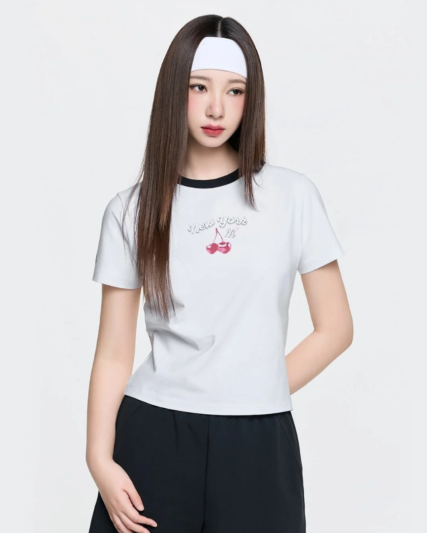  Áo Thun Semi-Crop MLB [Nữ] Summer Fruits Lifestyle - 3FTSN6363-50WHS 