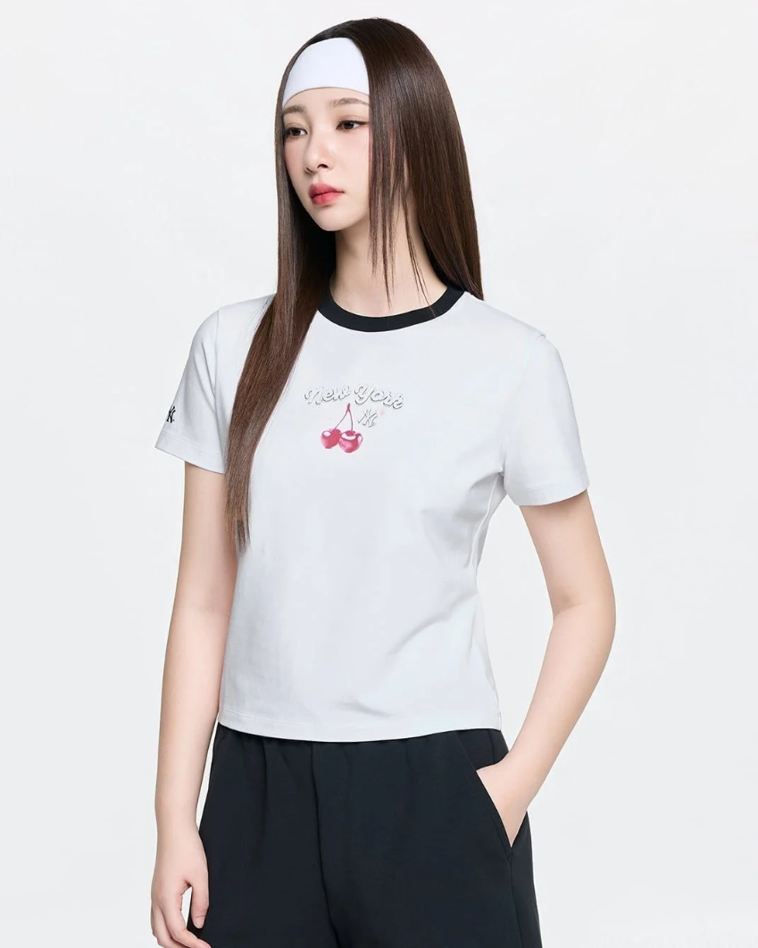  Áo Thun Semi-Crop MLB [Nữ] Summer Fruits Lifestyle - 3FTSN6363-50WHS 