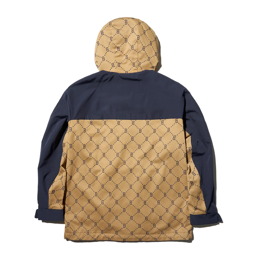 Áo Khoác Gió MLB Dia Monogram Color Block Jacquard Windbreaker D.Camel - 3AWJM0241-43CAD 