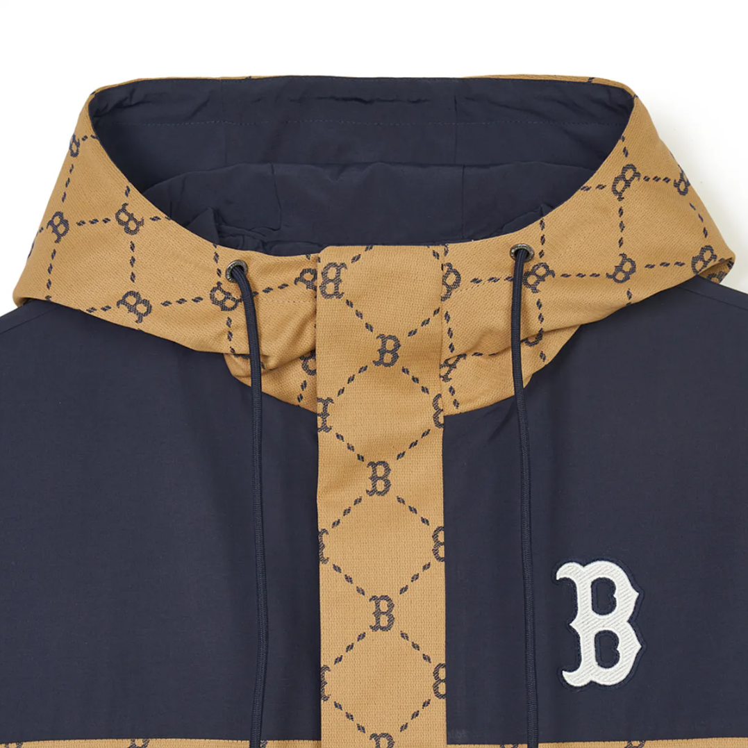  Áo Khoác Gió MLB Dia Monogram Color Block Jacquard Windbreaker D.Camel - 3AWJM0241-43CAD 
