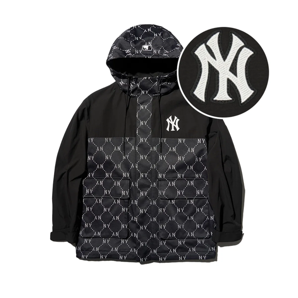 Áo Khoác Gió MLB Dia Monogram Color Block Jacquard Windbreaker Black - 3AWJM0241-50BKS
