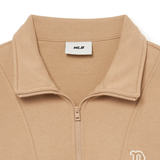  Áo Sweater MLB Korea - Basic Small Logo Half-Zip Oversized Boston Beige - 3AMTB0534-43BGS 