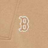  Áo Sweater MLB Korea - Basic Small Logo Half-Zip Oversized Boston Beige - 3AMTB0534-43BGS 