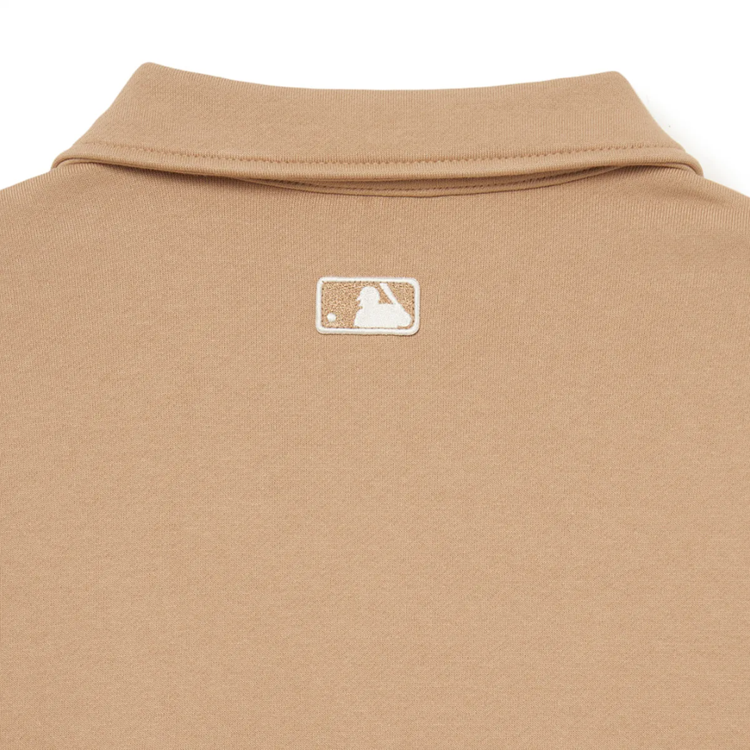  Áo Sweater MLB Korea - Basic Small Logo Half-Zip Oversized Boston Beige - 3AMTB0534-43BGS 
