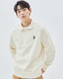  Áo Sweater MLB Korea - Basic Small Logo Half-Zip Oversized Boston Beige - 3AMTB0534-43BGS 