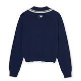  Áo Sweater MLB [Nữ] - Sporty Varsity Half-Zip Sweater NY Navy - 3FKPV0344-50NYL 